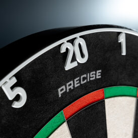 Precise180 Dart Endorphine Dartbaord Dartscheibe inkl. 4 Magnethaltern Classic White