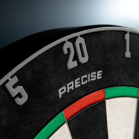 Precise180 Dart Endorphine Dartbaord Dartscheibe inkl. 4 Magnethaltern Vintage Nordic Grey
