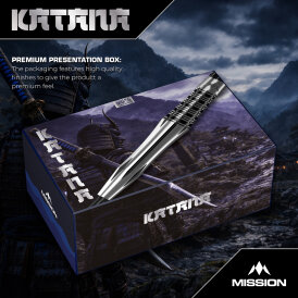 Mission Darts Steel Darts Katana 95% Tungsten mit Caliburn EVO-Spitze Steeltip Darts Steeldart 22 g