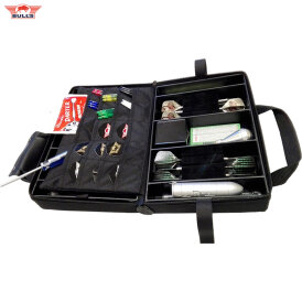 "Ohne Verpackung" - BULL´S NL Ubertas XL Black Carbon Style Case Dartkoffer Darttasche Dartcase