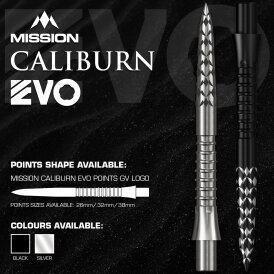 Mission Caliburn EVO Point Dart Wechsel- Spitzen Schraubspitzen Schwarz GV Logo 26 mm