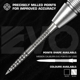 Mission Caliburn EVO Point Dart Wechsel- Spitzen Schraubspitzen Schwarz GV Logo 26 mm