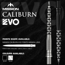 Mission Caliburn EVO Point Dart Wechsel- Spitzen Schraubspitzen Schwarz Mission Logo 32 mm