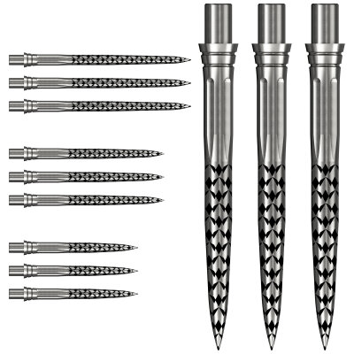 Mission Caliburn EVO Point Dart Wechsel- Spitzen Schraubspitzen Silber Mission Logo 26 mm