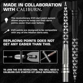 Mission Caliburn EVO Point Dart Wechsel- Spitzen Schraubspitzen Silber Mission Logo 26 mm