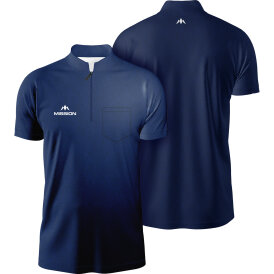 Mission Darts EXOS Cool - Dart Shirt - Collarless Shirt Dartshirt Trikot Marine Blau Größe L