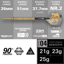 Target Steel Darts SWISS Point Bolide ENVY 04 90% Tungsten Steeltip Darts Steeldart