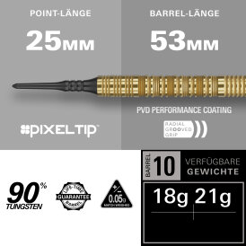 Target Soft Darts Bolide ENVY 10 90% Tungsten Softtip Darts Softdart 21 g
