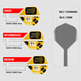 Target Dart K-Flex You Win Flight- Schaftsystem patentierten Twist-System Standard Nr.6 IM Intermediate