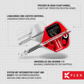 Target Dart K-Flex Press Start Flight- Schaftsystem patentierten Twist-System Standard Nr.6 IM Intermediate