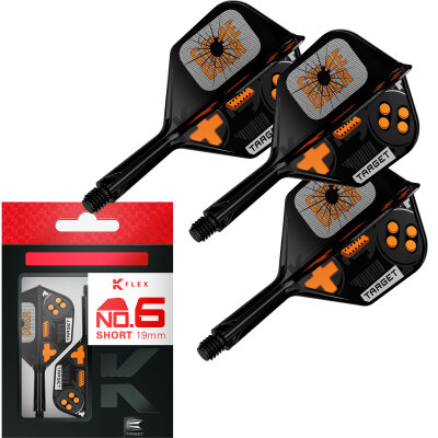 Target Dart K-Flex Game Over Flight- Schaftsystem patentierten Twist-System Standard Nr.6 S Kurz