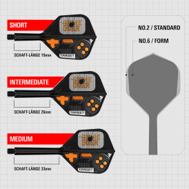 Target Dart K-Flex Game Over Flight- Schaftsystem patentierten Twist-System Standard Nr.6 S Kurz