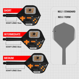 Target Dart K-Flex Game Over Flight- Schaftsystem patentierten Twist-System Standard Nr.2 IM Intermediate