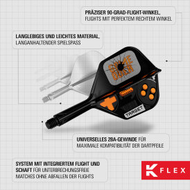 Target Dart K-Flex Game Over Flight- Schaftsystem patentierten Twist-System Standard Nr.2 IM Intermediate
