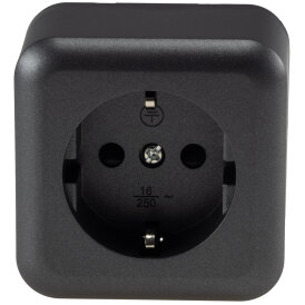 FASKO Schutzkontakt-Steckdose-Schalter, Anthrazit 250V~/...