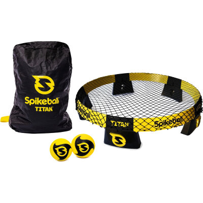 Spikeball Titan Set Roundnet-System Reaktionsspiel Action Ball Set Spielset mit 2 Bällen
