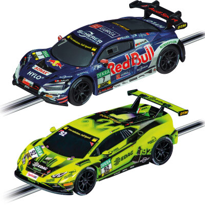 Carrera GO!!! / GO!!! Plus Auto Doppelpack Audi R8 LMS GT3 evo II DTM Abt, R. Feller Nr.7 64249 - Lamborghini Huracán GT3 Evo II Mirko Bortolotti Nr.92 2024 64275