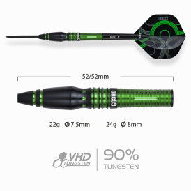one80 Steel Darts Lukas Wenig S.E. VHD 90% Tungsten Steeltip Dart Steeldart