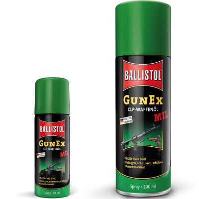 Ballistol GunEx MIL CLP-Waffenöl Spray zur Waffenpflege und Wartung verschiedene Größen