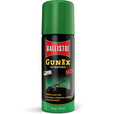 Ballistol GunEx MIL CLP-Waffenöl Spray zur Waffenpflege und Wartung 50 ml
