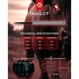 Bullet Steel Darts Fury 90% Tungsten Steeltip Darts Steeldart