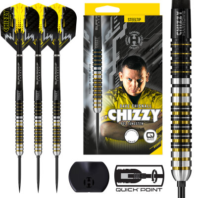 Harrows Steel Darts Quick Point Dave Chisnall Chizzy 90% Tungsten Steeltip Dart Steeldart