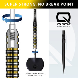 Harrows Steel Darts Quick Point Dave Chisnall Chizzy 90% Tungsten Steeltip Dart Steeldart
