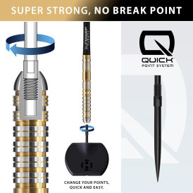 Harrows Steel Darts Quick Point Dave Chisnall Chizzy Series 2 90% Tungsten Steeltip Dart Steeldart