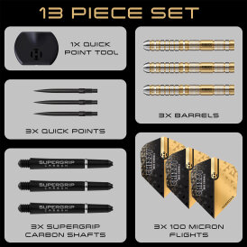 Harrows Steel Darts Quick Point Dave Chisnall Chizzy Series 2 90% Tungsten Steeltip Dart Steeldart