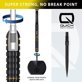 Harrows Steel Darts Quick Point Dave Chisnall Chizzy Series 3 90% Tungsten Steeltip Dart Steeldart