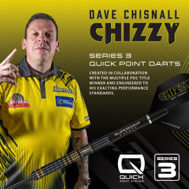 Harrows Steel Darts Quick Point Dave Chisnall Chizzy Series 3 90% Tungsten Steeltip Dart Steeldart