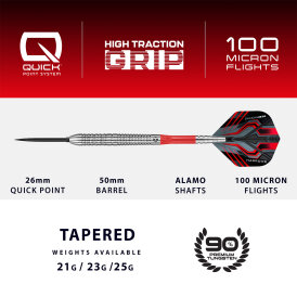 Harrows Steel Darts Quick Point Damon Heta Natural The Heat 90% Tungsten Steeltip Dart Steeldart