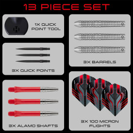 Harrows Steel Darts Quick Point Damon Heta Natural The Heat 90% Tungsten Steeltip Dart Steeldart
