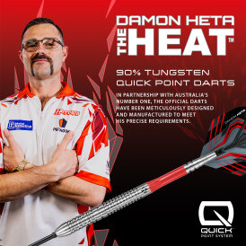 Harrows Steel Darts Quick Point Damon Heta Natural The Heat 90% Tungsten Steeltip Dart Steeldart 25 g