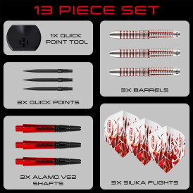 Harrows Steel Darts Quick Point Damon Heta The Heat Series 2 90% Tungsten Steeltip Dart Steeldart