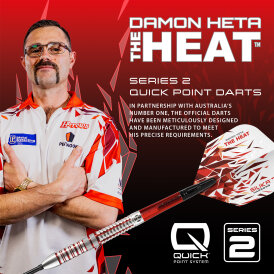 Harrows Steel Darts Quick Point Damon Heta The Heat Series 2 90% Tungsten Steeltip Dart Steeldart