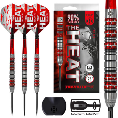 Harrows Steel Darts Quick Point Damon Heta The Heat Series 3 90% Tungsten Steeltip Dart Steeldart