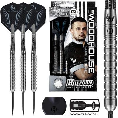 Harrows Steel Darts Quick Point Luke Woodhouse Woody 90% Tungsten Steeltip Dart Steeldart 25 g