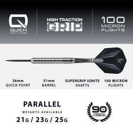 Harrows Steel Darts Quick Point Luke Woodhouse Woody 90% Tungsten Steeltip Dart Steeldart 25 g