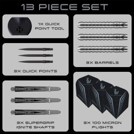 Harrows Steel Darts Quick Point Luke Woodhouse Woody 90% Tungsten Steeltip Dart Steeldart 25 g