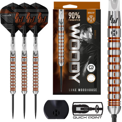 Harrows Steel Darts Quick Point Luke Woodhouse Woody Series 2 90% Tungsten Steeltip Dart Steeldart 25 g