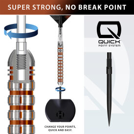 Harrows Steel Darts Quick Point Luke Woodhouse Woody Series 2 90% Tungsten Steeltip Dart Steeldart 25 g