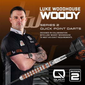 Harrows Steel Darts Quick Point Luke Woodhouse Woody Series 2 90% Tungsten Steeltip Dart Steeldart 25 g