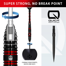 Harrows Steel Darts Quick Point Ryan Searle Heavy Metal 90% Tungsten Steeltip Dart Steeldart