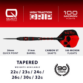 Harrows Steel Darts Quick Point Ryan Searle Heavy Metal 90% Tungsten Steeltip Dart Steeldart