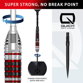 Harrows Steel Darts Quick Point Ryan Searle Heavy Metal Series 2 90% Tungsten Steeltip Dart Steeldart