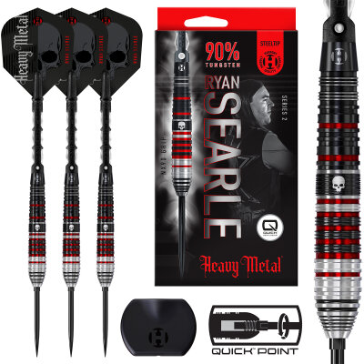 Harrows Steel Darts Quick Point Ryan Searle Heavy Metal Series 2 90% Tungsten Steeltip Dart Steeldart 24 g