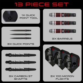 Harrows Steel Darts Quick Point Ryan Searle Heavy Metal Series 2 90% Tungsten Steeltip Dart Steeldart 24 g