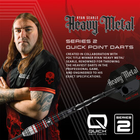 Harrows Steel Darts Quick Point Ryan Searle Heavy Metal Series 2 90% Tungsten Steeltip Dart Steeldart 24 g