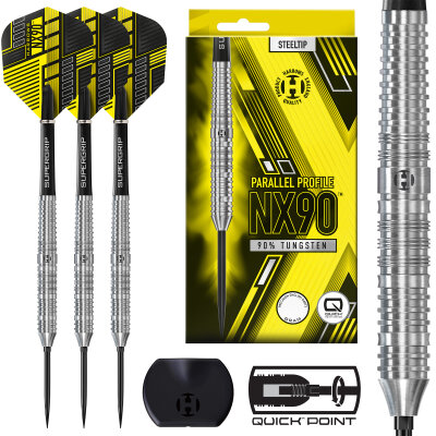 Harrows Steel Darts Quick Point NX90 Parallel 90% Tungsten Steeltip Dart Steeldart 23 g